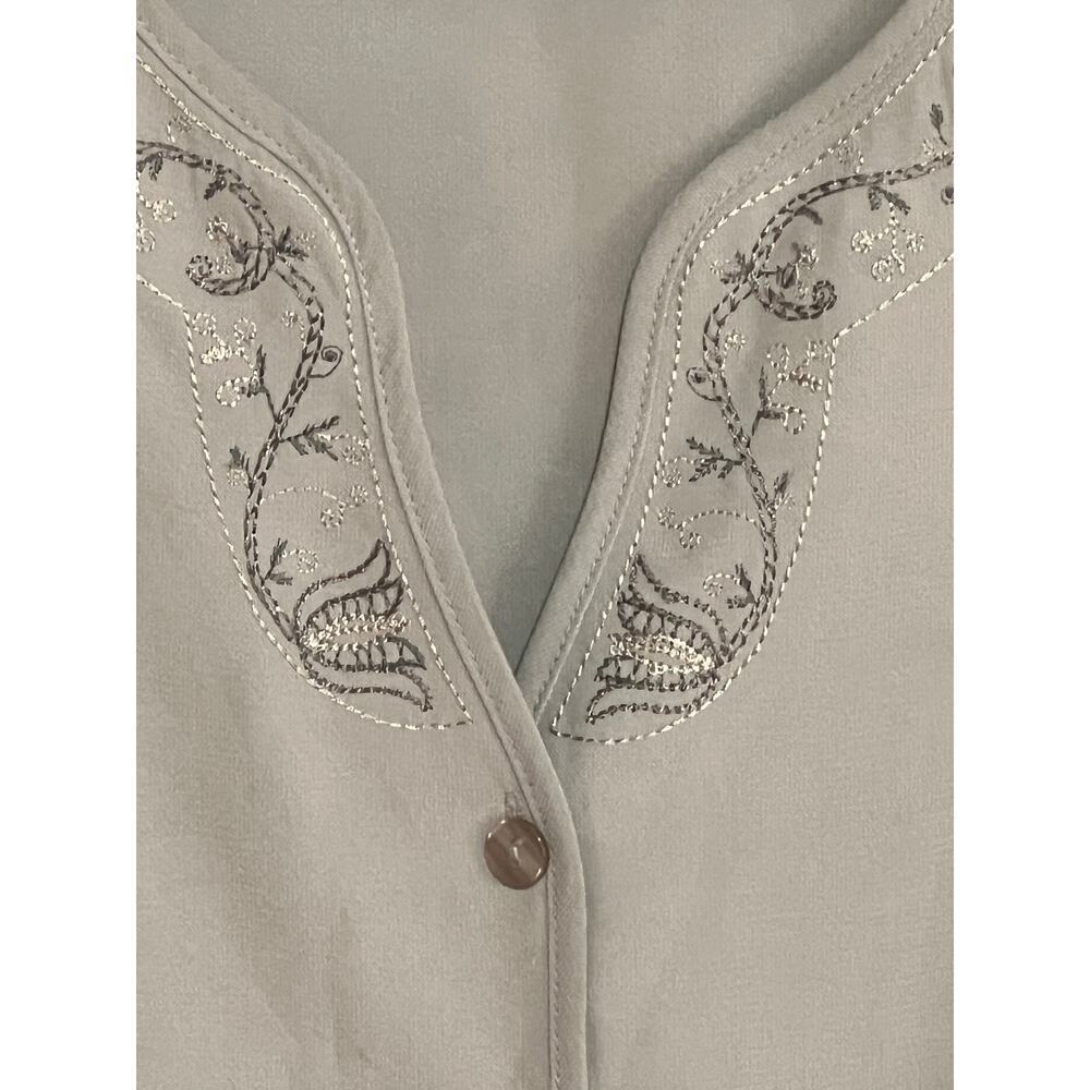 Norton McNaughton Blouse Green 1X stitching around neck Olive Green Polyester - Picture 3 of 5